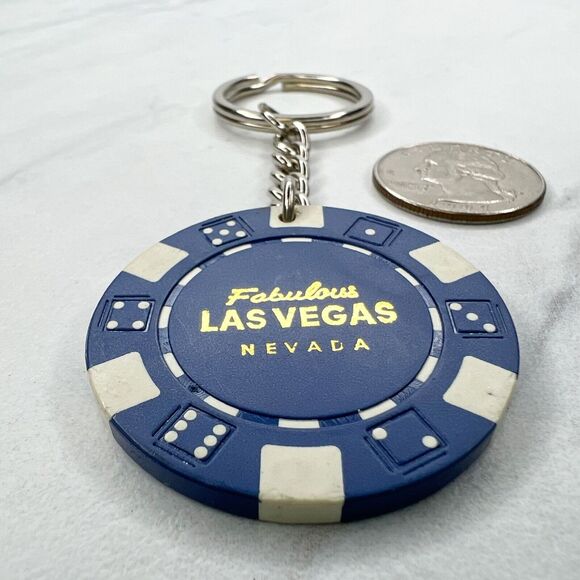Las Vegas Nevada Poker Chip Casino Souvenir Keychain Keyring - Picture 4 of 7
